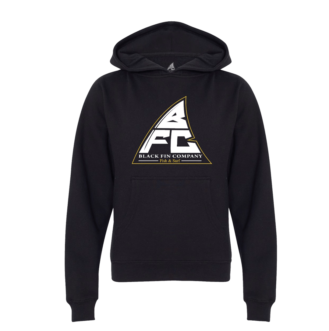 BFC Logo Hooded Pullover Sweater (Youth) - Black Fin