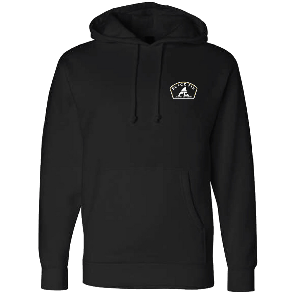Black Fin Hooded Pullover Sweater - Black Fin
