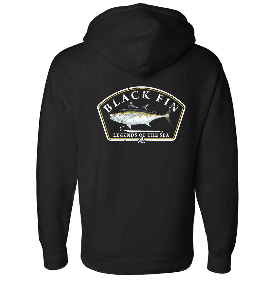 Black Fin Hooded Pullover Sweater - Black Fin