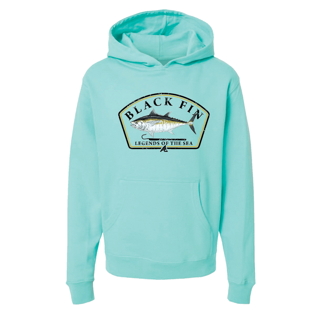 Black Fin Tuna Hooded Pullover Sweater (Youth) - Black Fin
