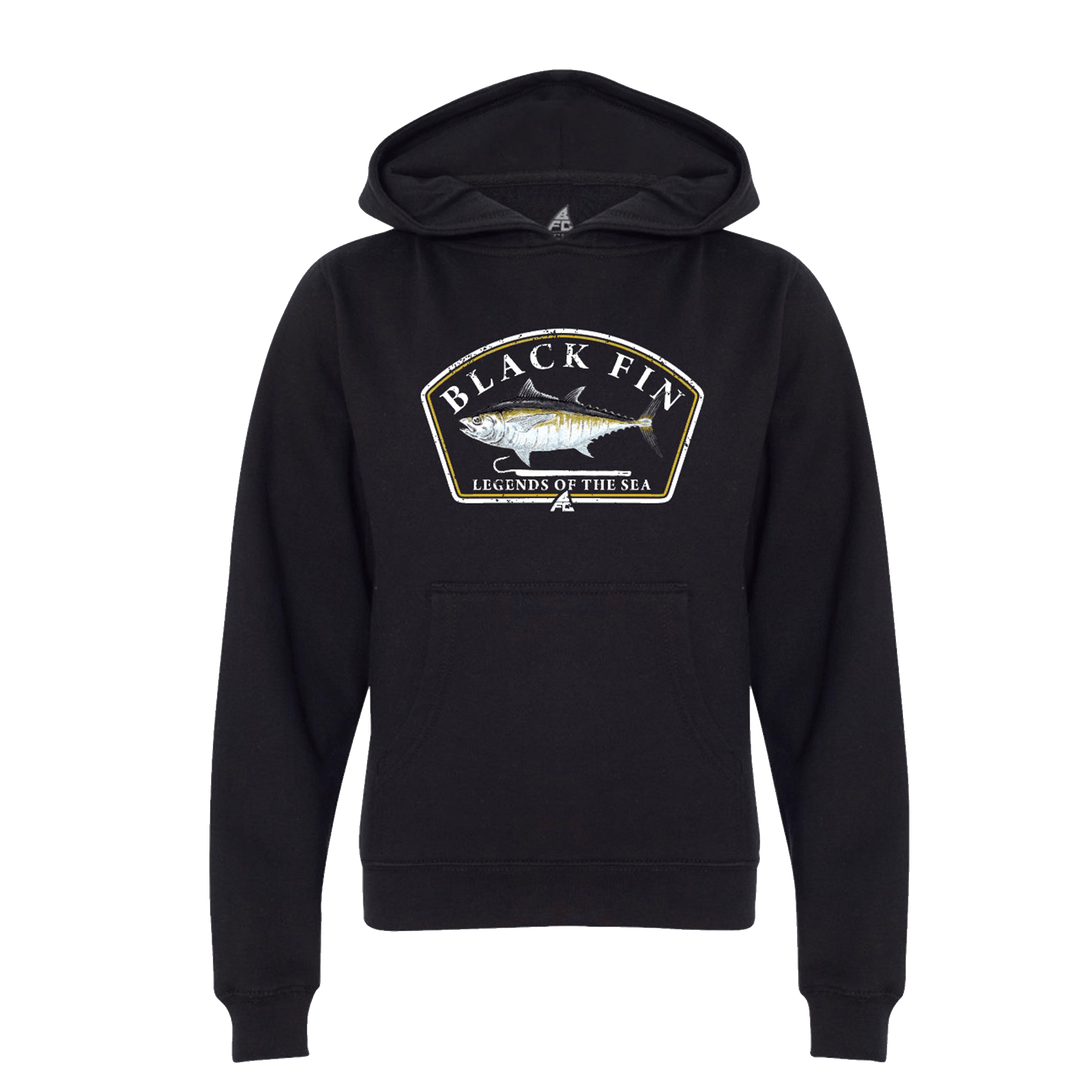 Black Fin Tuna Hooded Pullover Sweater (Youth) - Black Fin