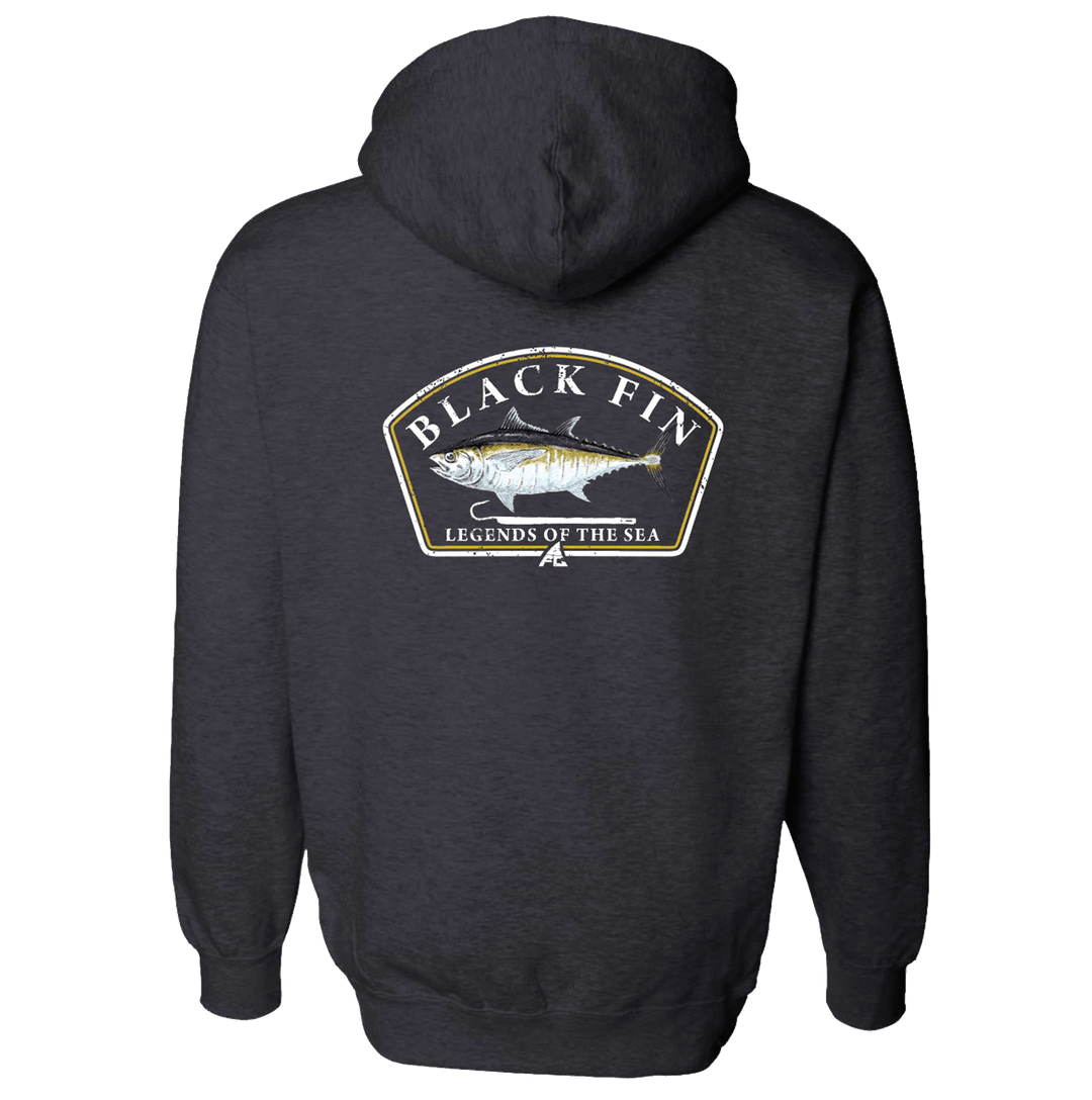 Black Fin Zip Hoodie Sweater - Black Fin