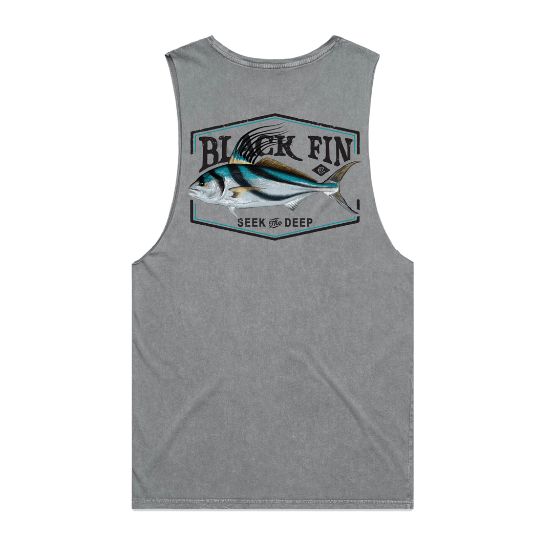 DS Rooster Tank Top (Stone) - Black Fin