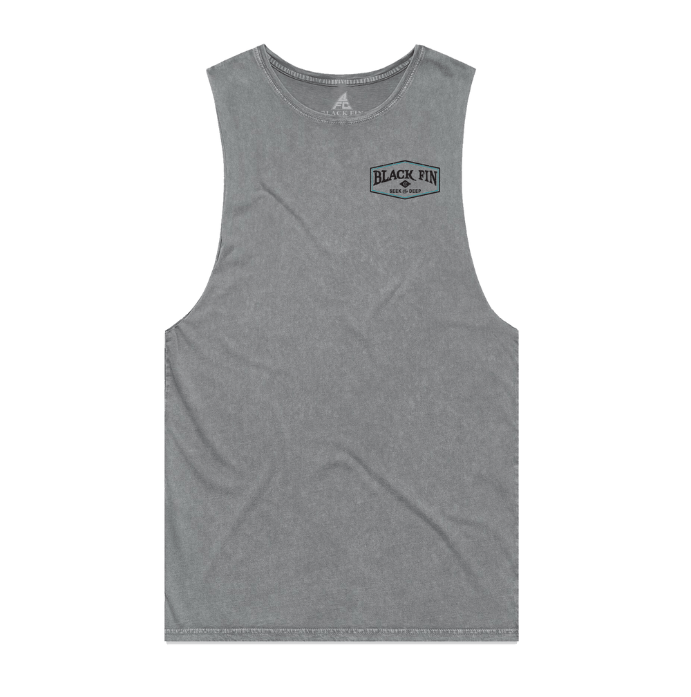 DS Rooster Tank Top (Stone) - Black Fin