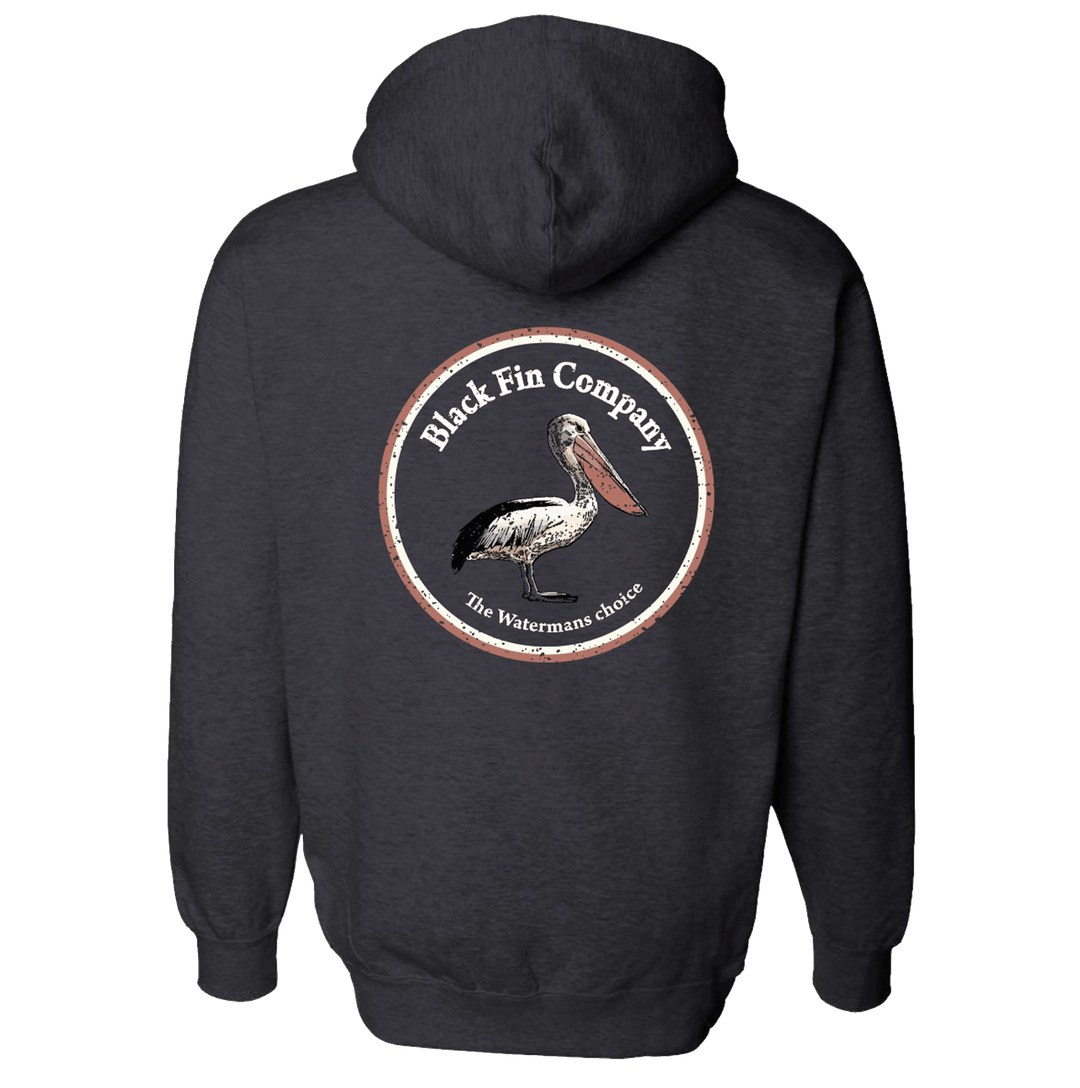 Pelican Zip Hoodie Sweater - Black Fin