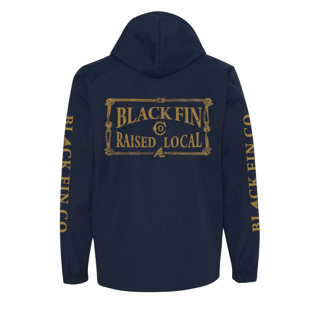 Raised Local - Hooded Windbreaker - Black Fin