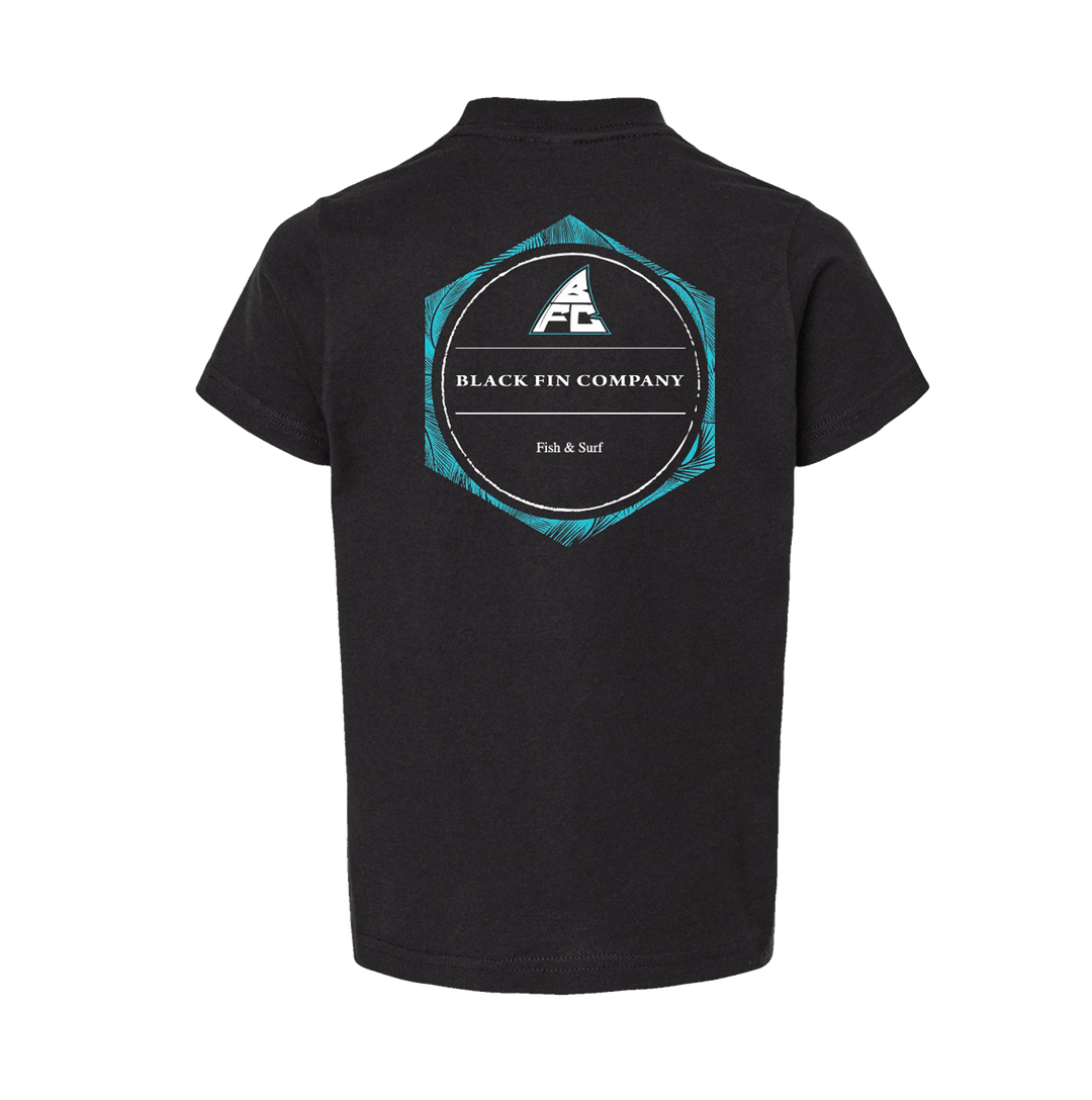 Bali Hex Short Sleeve Tee (Youth) - Black Fin