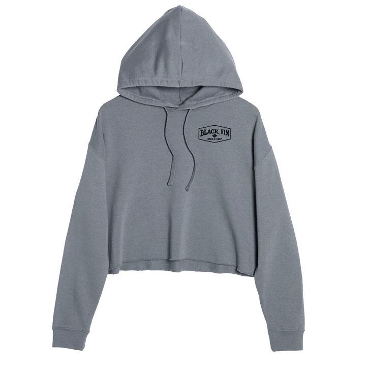 DZ Rooster - Crop Hoodie - Black Fin