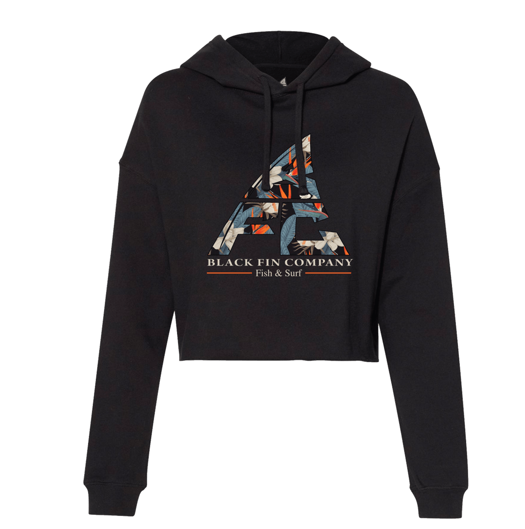 Paradise Crop Hoodie - Black Fin