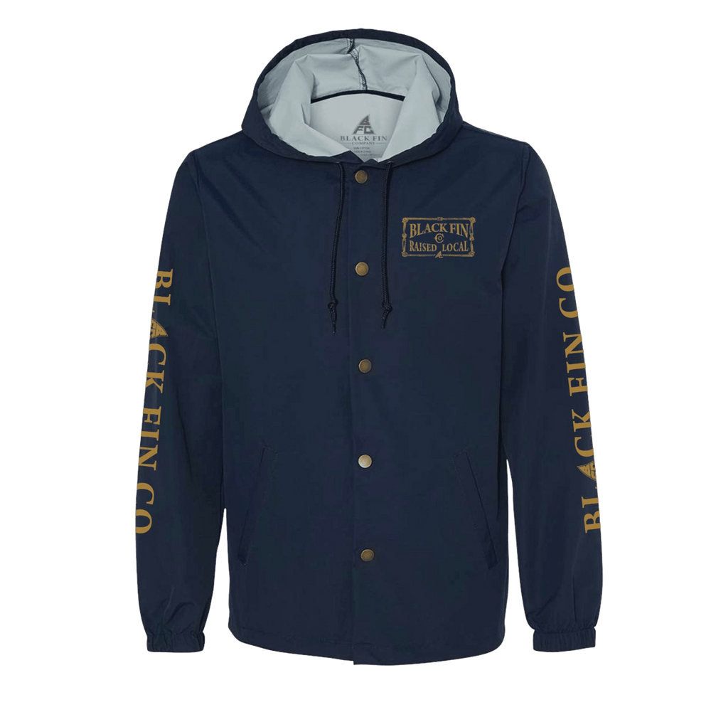 Raised Local - Hooded Windbreaker - Black Fin