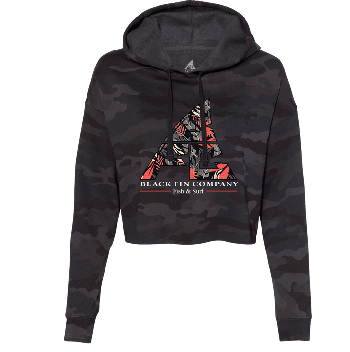 Resort Crop Hoodie - Black Fin