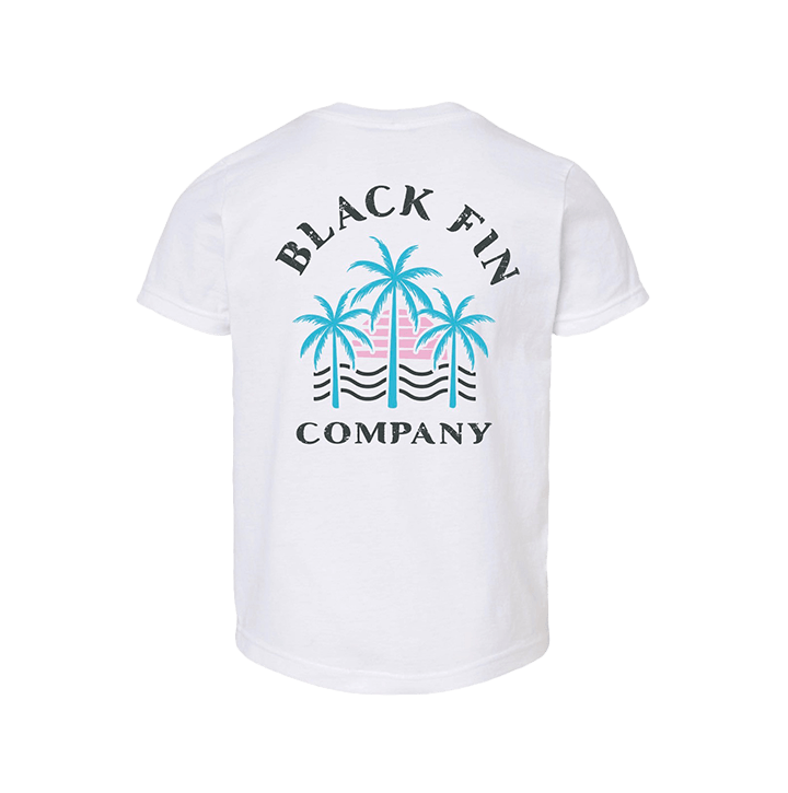 Sunset Palms - Short Sleeve (Youth) - Black Fin