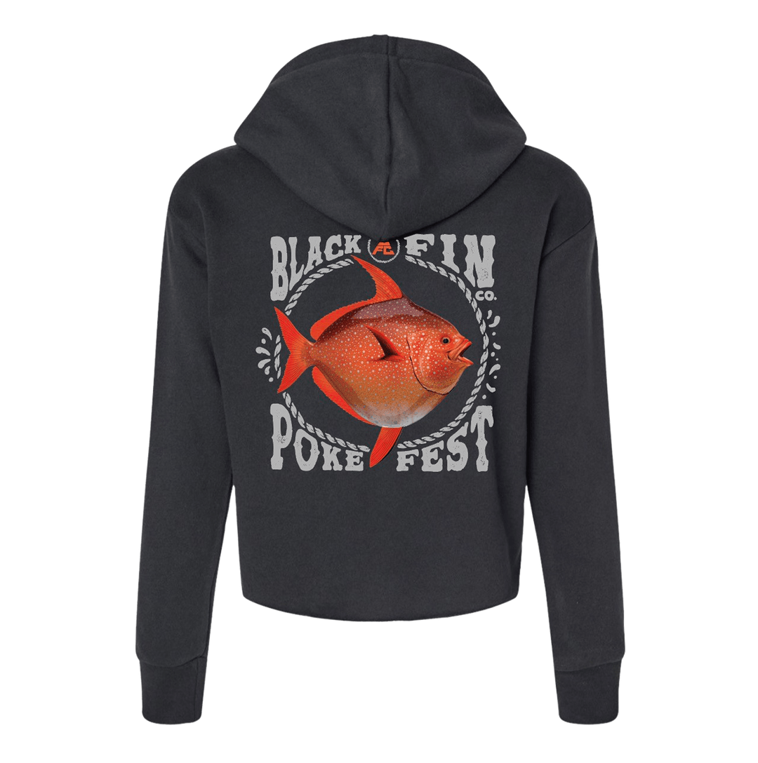 The OPAH - Crop Hoodie - Black Fin